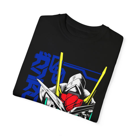 Anime-Inspired Unisex Garment-Dyed T-Shirt - Mecha Design