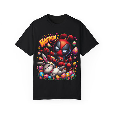 Funny Deadpool Easter T-Shirt - Unisex Garment-Dyed Tee for Comic Fans