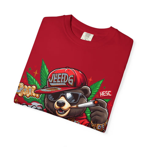 Hip Hop Bear Graphic T-Shirt - Unisex Cool Streetwear for Cannabis Lovers
