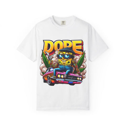 Unisex Garment-Dyed T-Shirt - Cool Cartoon ‘DOPE’ Design