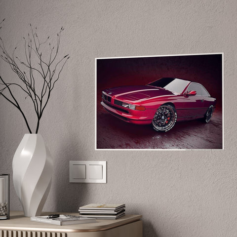 Glossy Car Art Poster - Sleek Red Sports Car Decor for Auto Enthusiasts