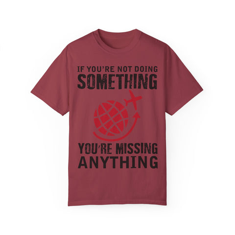 Adventure Awaits Unisex Garment-Dyed T-Shirt | Travel Quote Tee