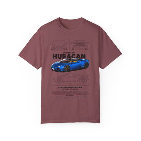 Lamborghini Huracan Unisex Garment-Dyed T-Shirt - Car Enthusiast Tee
