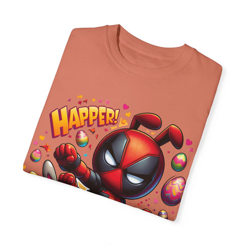 Funny Deadpool Easter T-Shirt - Unisex Garment-Dyed Tee for Comic Fans