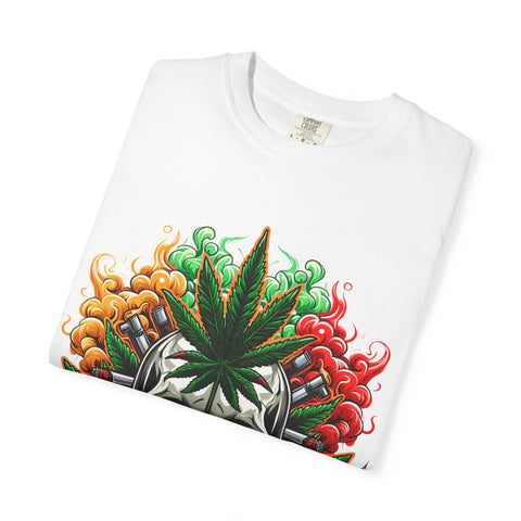 Skull & Cannabis Unisex T-Shirt - Bold Graphic Tee for Cannabis Enthusiasts