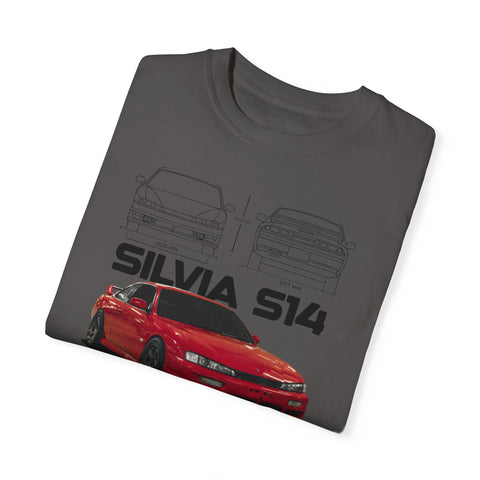 Retro Car Art Unisex Garment-Dyed T-shirt - SILVIA 514 Graphic Tee