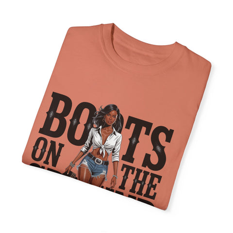 Unisex Garment-Dyed T-shirt - 'Boots on the Ground' Graphic Tee