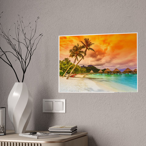 Tropical Paradise Gloss Poster - Vibrant Beach Art for Home Decor