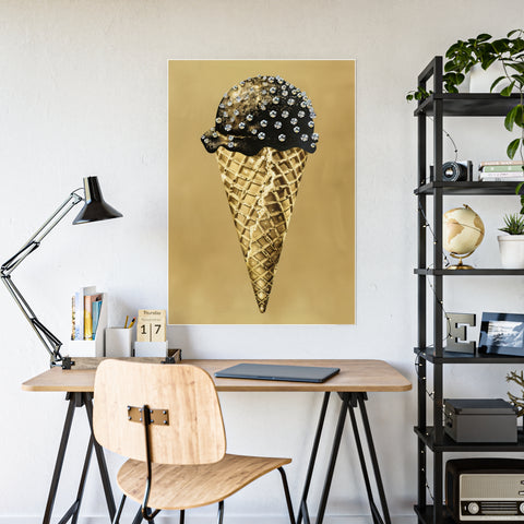 Glamorous Ice Cream Art Print - Glossy Poster for Chic Home Decor