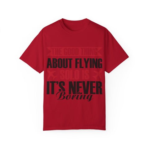 Funny Flying Solo T-Shirt for Travelers & Aviation Lovers