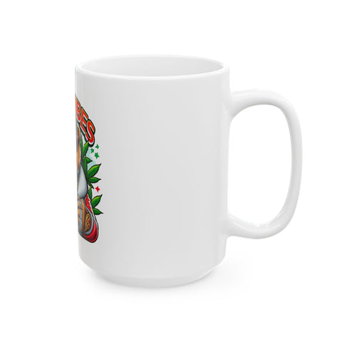 Good Vibes Bear Ceramic Mug - Fun 11oz/15oz Coffee/Tea Cup for Chill Days