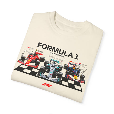 Formula 1 Racing Unisex Garment-Dyed T-shirt - Perfect for Fans and Race Day