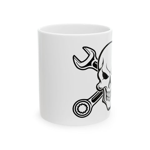 Skull Wrench Ceramic Mug - 11oz/15oz | Perfect Gift for Mechanics and DIY Enthusiasts