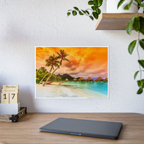 Tropical Paradise Gloss Poster - Vibrant Beach Art for Home Decor