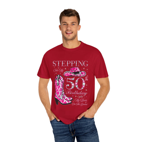 50th Birthday Cowgirl T-Shirt | Unisex Garment-Dyed Tee
