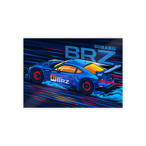 Subaru BRZ Gloss Poster - Colorful Racing Art for Car Enthusiasts