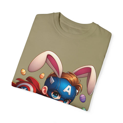 Easter Bunny Captain T-Shirt - Fun Unisex Garment-Dyed Tee