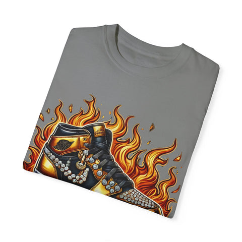 Unisex Garment-Dyed T-Shirt - 'On Fire' Graphic Tee for Sneaker Enthusiasts