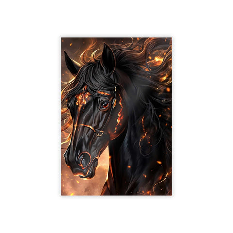 Fiery Horse Gloss Poster - Elegant Wall Art for Equestrian Lovers