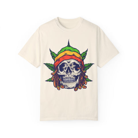 Skull & Leaf Graphic Unisex T-Shirt - Perfect for Festivals & Casual Wear