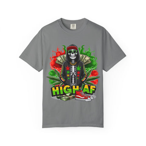 High AF Unisex Garment-Dyed T-Shirt - Fun & Edgy Style for Cannabis Enthusiasts