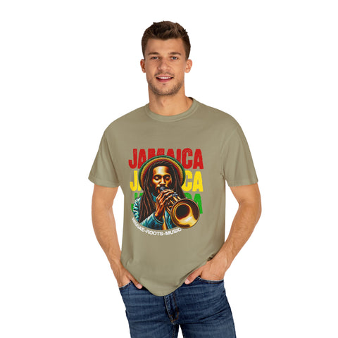 Reggae Vibes Unisex Garment-Dyed T-Shirt - Jamaica Music Art Tee