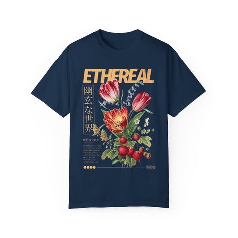 Ethereal Floral Unisex Garment-Dyed T-Shirt
