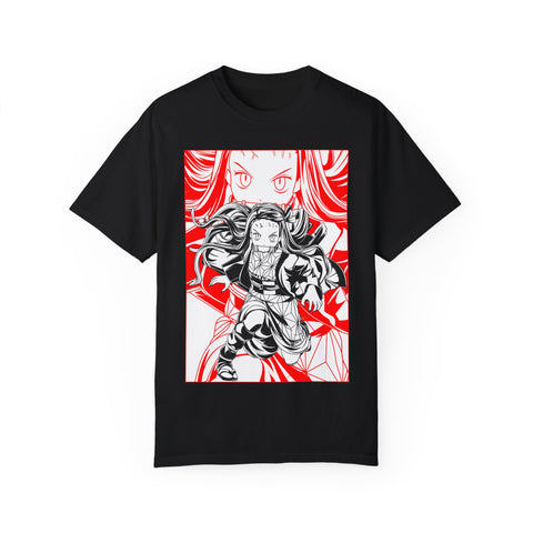 Anime-Inspired Unisex Garment-Dyed T-Shirt - Bold Character Design