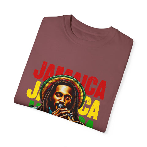 Reggae Vibes Unisex Garment-Dyed T-Shirt - Jamaica Music Art Tee