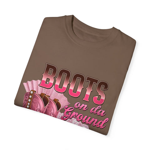 Unisex Garment-Dyed T-shirt - "Boots on the Ground" Country Style Tee