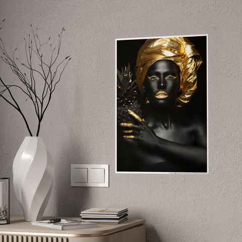 Elegant Black and Gold Art Poster - Gloss Finish | Modern Home Decor
