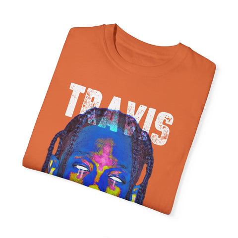 Travis Inspired Unisex Garment-Dyed T-Shirt - Retro Graphic Tee