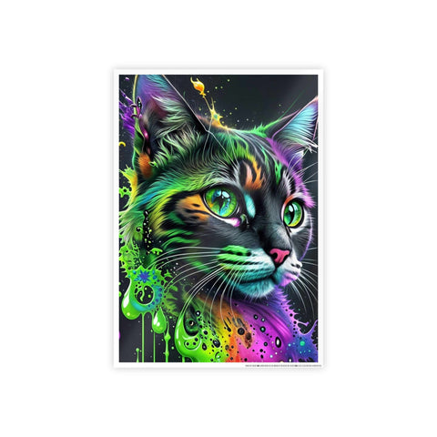 Vibrant Cat Gloss Poster - Colorful Art Print for Cat Lovers