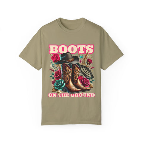 Western Style Graphic Tee - "Boots on the Ground"