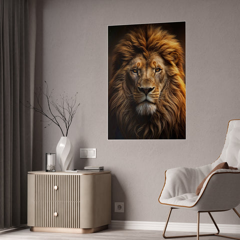Majestic Lion Gloss Poster - Bold Animal Art for Home Decor