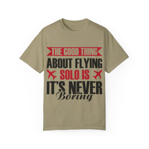 Funny Flying Solo T-Shirt for Travelers & Aviation Lovers