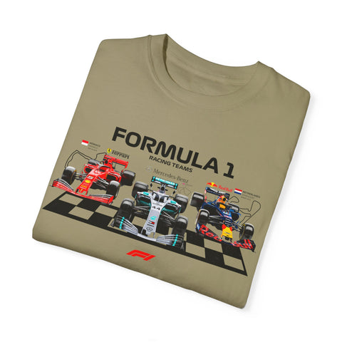 Formula 1 Racing Unisex Garment-Dyed T-shirt - Perfect for Fans and Race Day