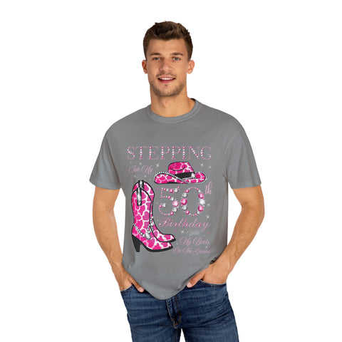 50th Birthday Cowgirl T-Shirt | Unisex Garment-Dyed Tee