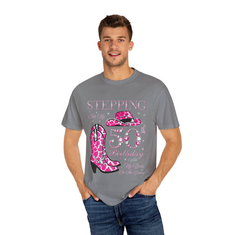 50th Birthday Cowgirl T-Shirt | Unisex Garment-Dyed Tee