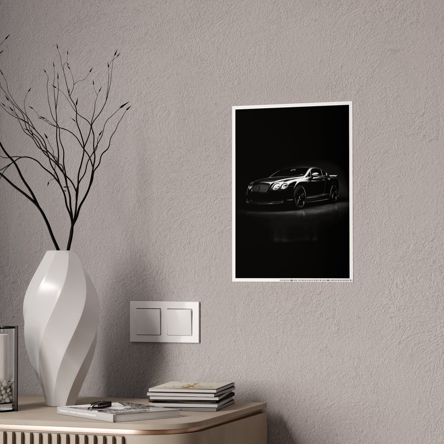 Sleek Black Car Gloss Poster - Modern Wall Art for Automotive Enthusiasts