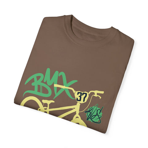 Urban BMX Rider Garment-Dyed T-Shirt | Casual Streetwear for Cycling Enthusiasts