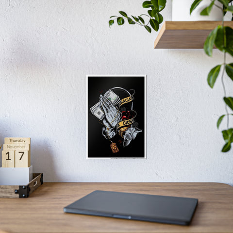 Glossy Prayer Art Poster - "Gracias Dios" Wall Decor