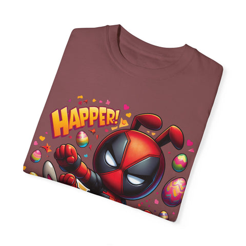 Funny Deadpool Easter T-Shirt - Unisex Garment-Dyed Tee for Comic Fans