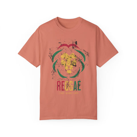 Reggae Lion Unisex Garment-Dyed T-Shirt - I Red I Blood I Love