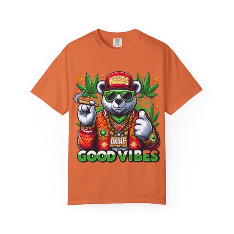 Good Vibes Panda T-Shirt - Unisex Garment-Dyed Tee for Chill Days