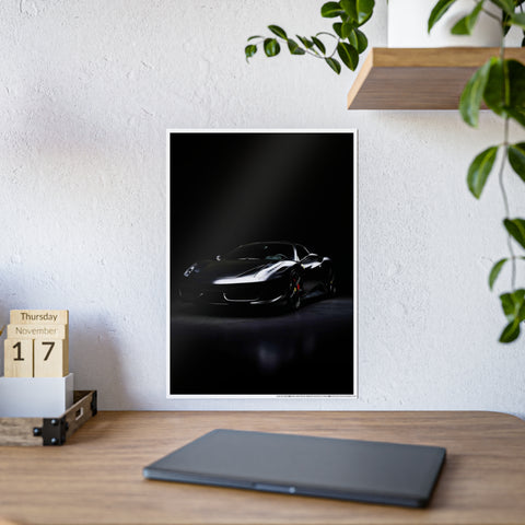 Sleek Black Car Glossy Poster - Modern Wall Art for Car Enthusiasts