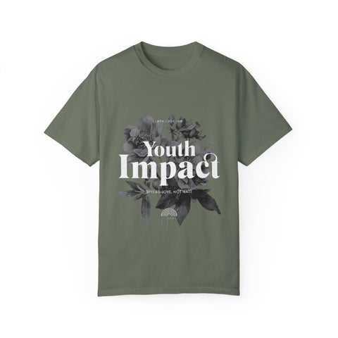 Youth Impact Unisex Garment-Dyed T-Shirt – Vibrant Floral Graphic Tee