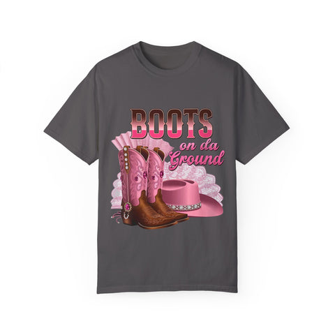 Unisex Garment-Dyed T-shirt - "Boots on the Ground" Country Style Tee