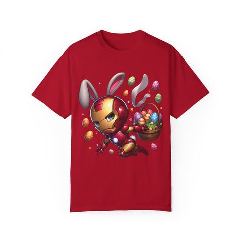 Easter Bunny Iron Man T-Shirt - Unisex Garment-Dyed Tee