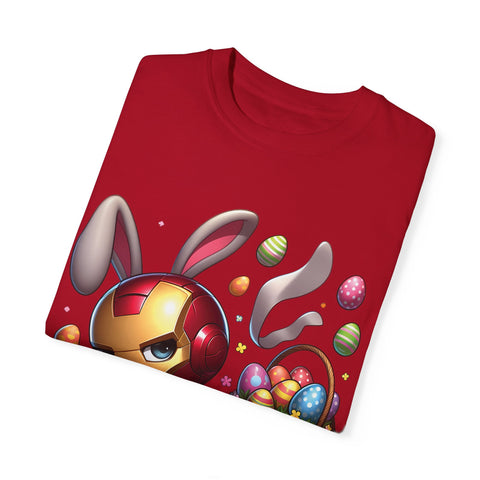 Easter Bunny Iron Man T-Shirt - Unisex Garment-Dyed Tee